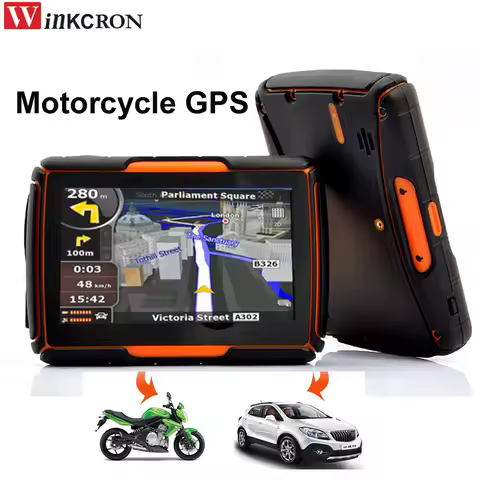 Car Motorcycle GPS Navigation 4.3" Screen Waterproof IPX67 dustproof shockproof Bluetooth FM AVIN Bu