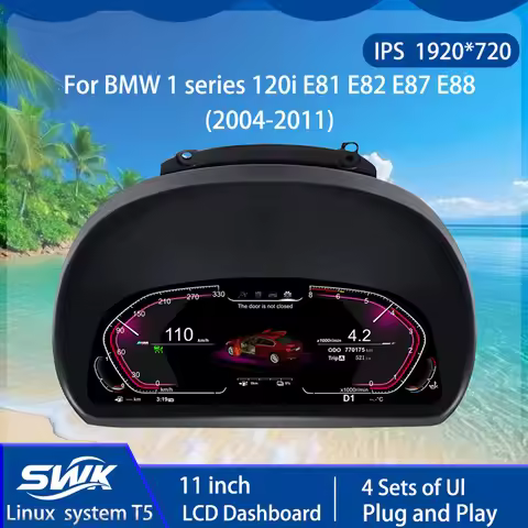 For BMW 1 series 120i E81 E82 E87 E88 2004-2011 Car smart LCD Digital Dashboard 11'' linux System Pl