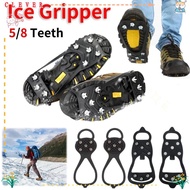CLEVERHD 1 Pair Ice Gripper Spike, Universal Spike Shoes Crampons,  Anti-Slip 5/8 Teeth Spike Grips 