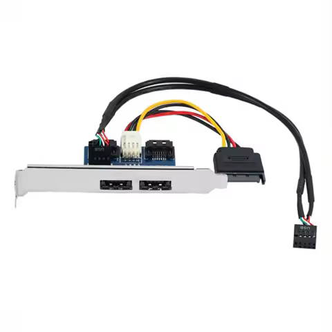 Desktop Computer Dual Port SATA To Power ESATA Esatap 9Pin To USB 2.0 Converter Expansion Rear Brack