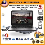 Laptop Murah HP ProBook 640 G3 14" Laptop | Intel Core i5-7200U 2.5GHz | 8GB RAM | 256GB SSD | Win 1