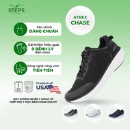 Aetrex Chase Black Men's Health Shoes - Men's sports shoes that support arch lift, lightweight and c