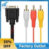 Adapter Cable,RCA Cable RCA Audio Cable VGA to AV Cable 15 Pin to 3 RCA Audio AV Cable Adapter for HDTV PC DVD,5FT/ 1.5M