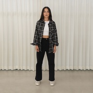 KEMEJA CELCIUS Woman LIN Square Flannel Shirt000416C BLACK