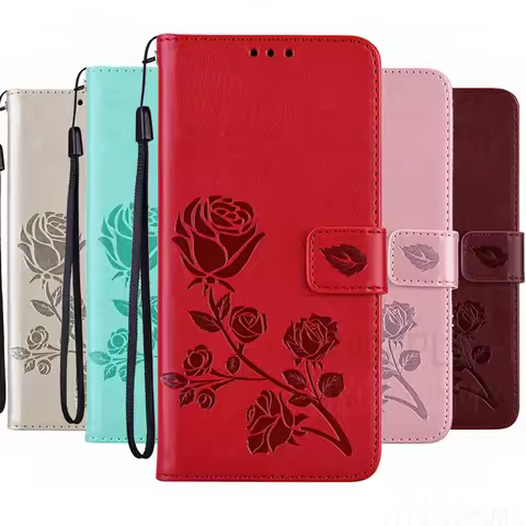 Rose Leather Wallet Flip Case For Xiaomi Redmi 15C Note 15 5G Poco C85 M8 X8 Pro Max F8 Ultra Cover 