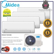 MIDEA System 4 AEP Inverter Aircon R32 Gas [MAE-4M30E / MSEID-09x3 + MSEID-18] | FREE Installation