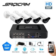 Saqicam 8CH 5MP CCTV DVR 4PCS 2MP/5MP IR Night Vision Outdoor Bullet Security Camera Set CCTV Packag