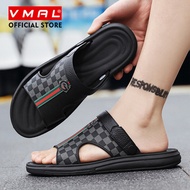 VMAL รองเท้าแตะแฟชั่นระบายอากาศได้กันลื่นสำหรับกลางแจ้งใหม่ฤดูร้อนรองเท้ากีฬาสะดวกสบายผู้ชายรองเท้าแ