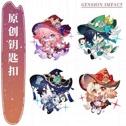 Game GENSHIN IMPACT Nahida Wanderer Kamisato Ayaka Venti Klee Cosplay Keychain Accessories Backpack 