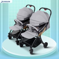 XE ĐẨY ĐÔI CHILUX D23 - tách 2 xe đẩy đơn kiêm ghế ô tô giỏ xách tiện lợi gấp gọn giảm xóc bảo hành