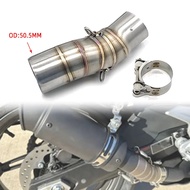Motorcycle Exhaust Middle Link Pipe 51MM Modify 450SR Exhaust Slip On Fit for CFMOTO 450SR 450SS 450