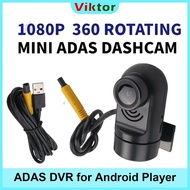 1080P HD 360° Rotating Mini ADAS Dashcam for Android player Video Recorder Camera
