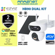 New Ezviz HB90 Dual Kit 2K⁺ & 2K⁺ Dual-Lens All-Day Recording Wi-Fi Camera CCTV + Solar Panel 8W