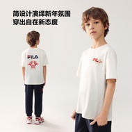 [105-170cm]FILA KIDS ORIGINALE FILA CNY Boy Short Sleeves T-Shirt (White)