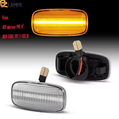 2Pcs Dynamic LED Side Marker Lights Turn Signal Lamps For Nissan AE50 ambulance AWC34 STAGEA FGY33 C