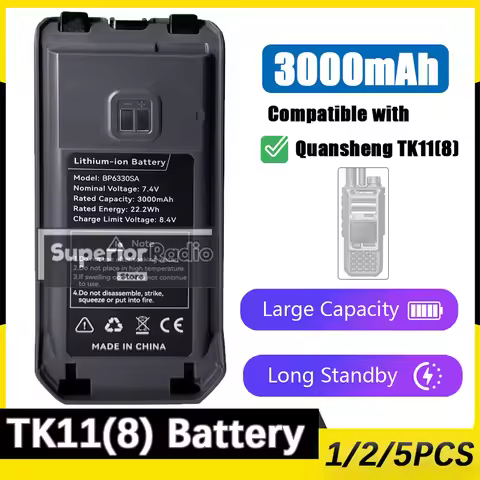 Quansheng TK11 8 Walkie Talkie Battery 3000mAh Type-C Charging Original High Capacity For TK11(8) Ha