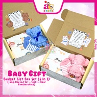AC- Budget Box Set (4 in 1) Clothing Set Baby Boy / Girl -Baby Hamper Baby Full Moon Hampers 100days