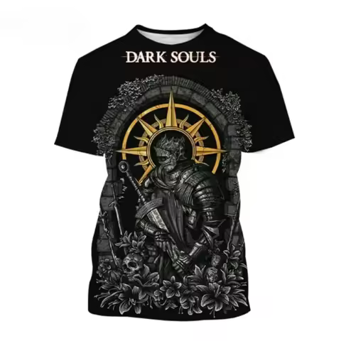 2024 Popular Game Dark Souls T-Shirt 3D Printing Comfortable Short Sleeve Trendy Personality Fashion