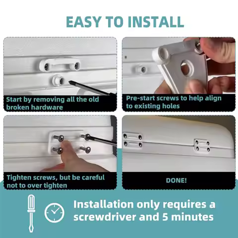 Cooler Hinge and Latch Set for Igloo 165 Quart Coolers Including 4 Hinges 2 Latches and 22 Stainless