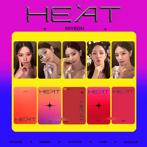 5PC/set (G) I-DLE Album HEAT Solo LOMO Card GIDLE Collector Card MINNIE SHUHUA Song Yuqi SOOJIN MIYE