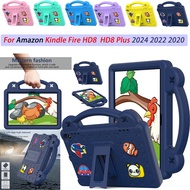 For Amazon Kindle Fire HD8  HD8 Plus 2024 2022 2020 Case Shockproof Kids cartoon holder Eva Handle