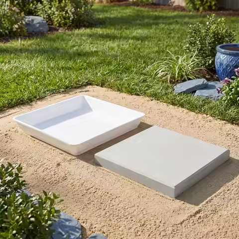 6Pcs Plastic Concrete Paver Mold 12 Inch Square Stepping Stone Mold 1.73 Inch Depth for Patio Garden