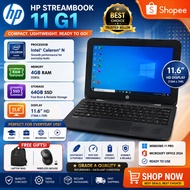HP StreamBook 11 G1 Intel Celeron N 4GB RAM 64GB SSD 11.6" Laptop Windows 11 Pro Student Office Grad