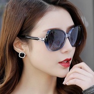 ◘♦✱Cermin mata hitam berlian wanita bergaya fesyen kacamata bingkai besar perlindungan UV bulat