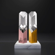 Creative Crystal Trophy Company Event Competition Award Wooden Metal Outstanding Employee Award Crys