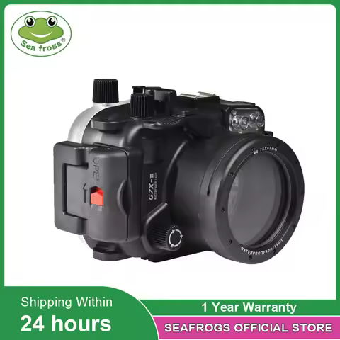 Seafrogs IPX8 40Mter Waterproof Diving Housing With 67mm Thread For Canon G7X Mark II Install Red Fl