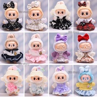 15CM Sitting Labubu Clothes Angel wings Plaid Dress School Uniform 17CM LABUBU Macaron Doll Accessor