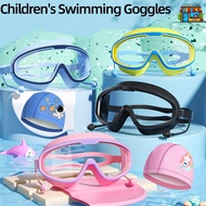 Swimming Goggles for Kids with Earplugs Large Frame Anti-fog Waterproof Wide View Swim Goggles Set K
