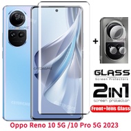 2023 Oppo Reno 10 5G Film 2 in 1 Screen Protector For Oppo Reno 10 9 10Pro Reno10 Pro Reno10Pro 10Pro+ + Plus 5G 2023 Full Cover Tempered Glass Front Film Back Lens