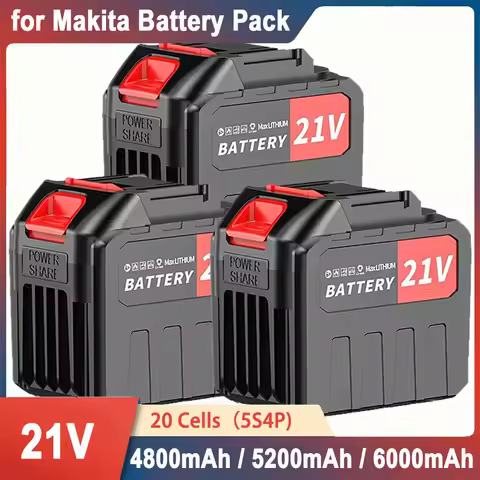 21V 5S4P 20-Cell 4800mAh 5200mAh 6000mah Replacement Battery Pack for Makita 18V LXT System A Grade 