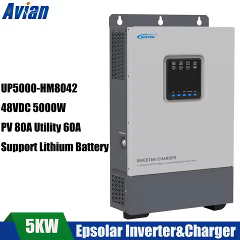 Epever 5KW Hybrid Solar Inverter 48VDC Support Lithium Battery Built in 80A MPPT Solar Controller Pu