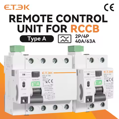 ETEK Automatic Reclosing Device Remote Control RCCB 2P 4P Circuit Breaker Recloser A Type RCD 40A 63