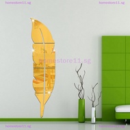 Homestore DIY Feather Plume 3D Mirror Wall Sticker Living Room Art Home Decor Vinyl Decal SG