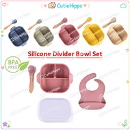 Baby Silicone Suction Bowl Set Divider Bowl feeding tableware baby Bowl kids cutlery set baby traini