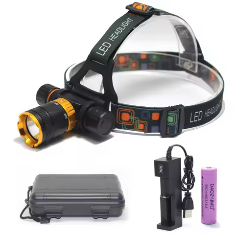 10W T6 Diving head lamp spearfishing Headlight 4000 Lumen 5- Mode Waterproof LED Lighting Torch+1x 1