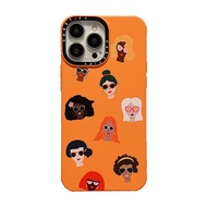 Orange Case for IPhone 13 12 11 Pro Max XR Xs Max XR X 7 8 Plus Chic Girl Comic Liquid Silicone Soft Protective Case Cover