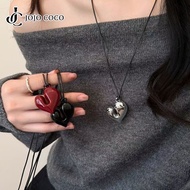 JOJO COCO Love Pendant Necklace Pulling Adjustable Sweater Chain Versatile Accessories