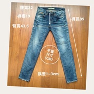 ［二手］Made in Korea 刷色直筒九分牛仔褲