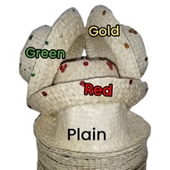 hats / native buri made/ 1pc / linggo ng wika/ traditional h-dress/ glittered green-gold-red/