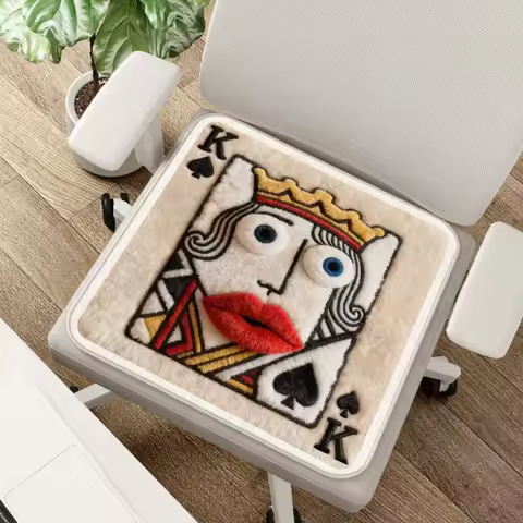 Cute 40*40cm Poker Cushion Fabric Soft Texture Seat Cushion Abstract Design Abstract Cushion Student