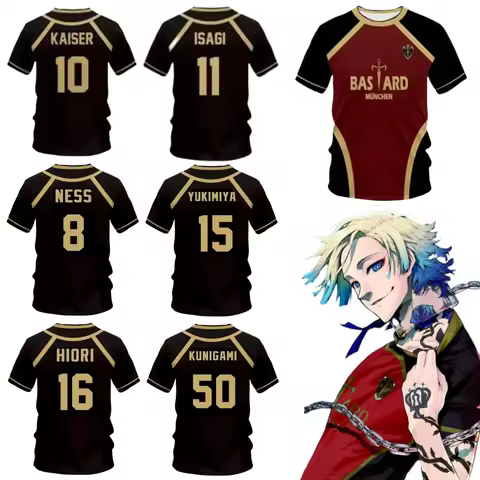 Japan Anime Michael Kaiser Shirt Isagi Cosplay Costumes Bastard Munchen Yukimiya Reo Ness Hiori Foot