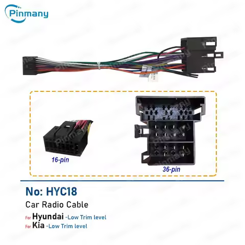 Car Radio Cable Power Wire Harness Connector HYC19 for Hyundai Elantra Accent Azera i10 i20 i30 ix55