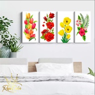 Pusatmode Wall Decoration Drawing Of Flowers 15x30 cm