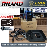 RILAND IGBT DC Portable MMA Inverter Welding Machine ARC188E - Included Welding Mask & Brush - 1 Yea