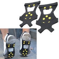 1 Pair Outdoor 10-stud Anti-Slip Ice Spike Grips Gripper Camping Shoes Covers
