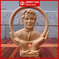 Wooden statue of Saint John Don Bosco with hand base (St. John Bosco)